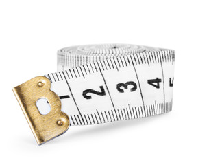 white tape measuring isolated on a white background