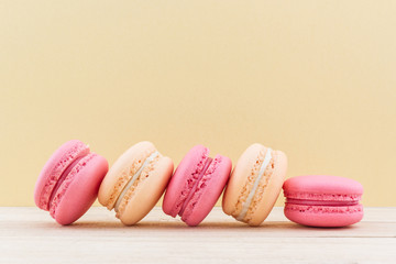 Sweet and colourful french macaroons or macaron.