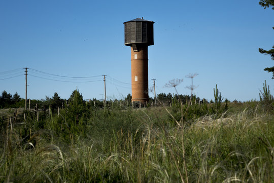 Water Tower. Water from underground sources.