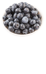 Blueberry fruits over white background