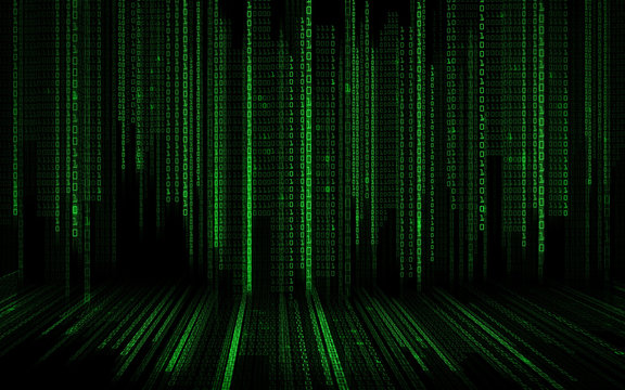 black green binary system code background