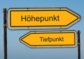 Strassenschild 39 - H&ouml;hepunkt