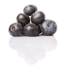 Blueberry fruits on white background