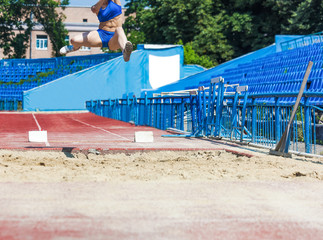 Naklejka premium athletics competitions in long jump