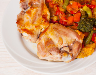 vegetables mix and chicken