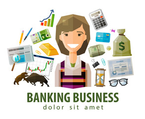 bank, stock exchange, business vector logo design template