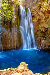 Fototapeta na wymiar Canete waterfalls in Cuenca at Spain