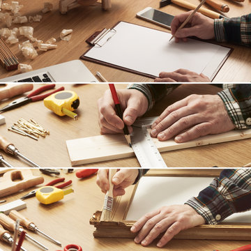 DIY and carpentry collage