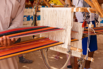 Man produces the fabric © BY-_-BY