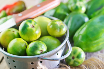 green tomato and pepper
