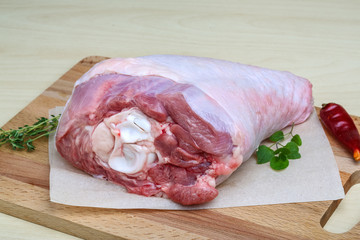 Raw turkey leg