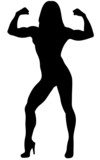 Download "muscle fitness girl silhouette vector illustration" Stock image and royalty-free vector files ...