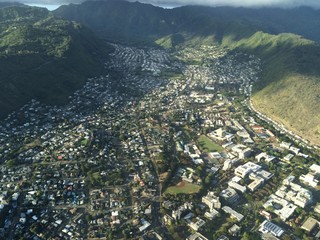 Aerial view of Manoa Valley, Honolulu