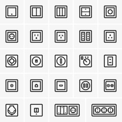 AC power sockets and switches