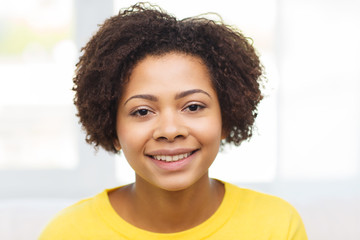happy african american young woman face