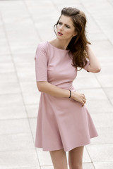 Fototapeta premium cute woman in outdoor fashion portrait