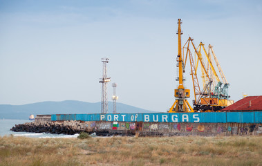 Entrance pier to the port of Burgas, Black Sea