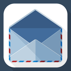 Envelope mail icon with long shadow