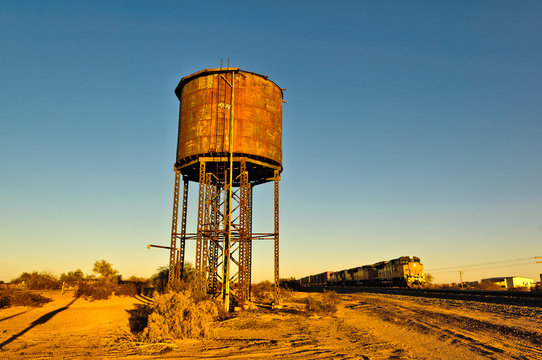 Old water tank, Aztec, Yuma County, Arizona, USA