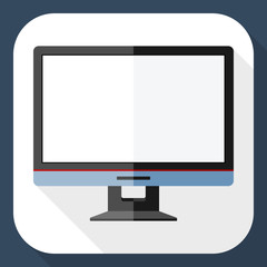 Monitor icon with long shadow