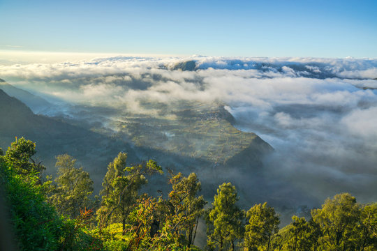 Cemero Lawang covered by cloud, Mount Bromo, Pasuruan, East Java, Indonesia