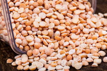 dry pink careless pears in close-up