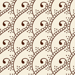 Indian style seamless pattern with ethnic flower branches. Background for textile or wrapping paper.