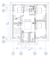 Architectural Plan of 2 floor of house (see other floors in my p