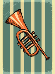 vintage background with music instrument
