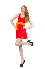 Young beautiful girl isolated on white