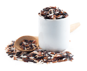 rice mix in a wooden spoon