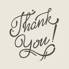 Thank You Hand lettering handmade vector soft calligraphy