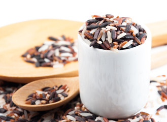 rice mix in a wooden spoon