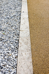 Detail of a floor in colored gravel