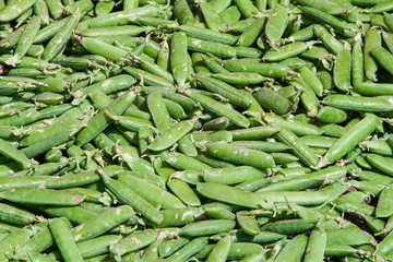 fresh green pea pods