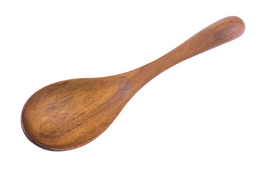 Wooden spoon isolated with clipping path