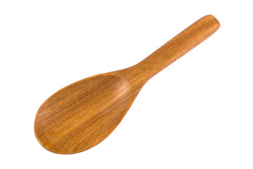 Wooden spoon isolated with clipping path