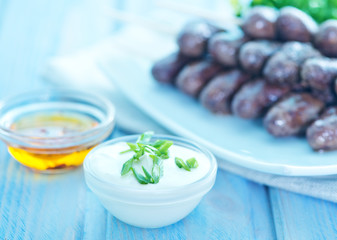  chicken heart with sauces