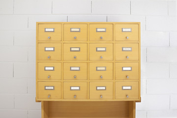 Filing cabinet wood- front view