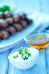  chicken heart with sauces