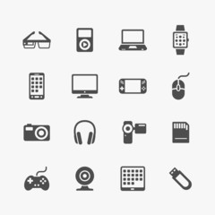 Devices and gadgets icons set
