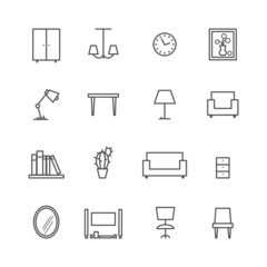 Line furniture icons