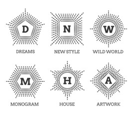 Hipster vintage labels, logo or badges