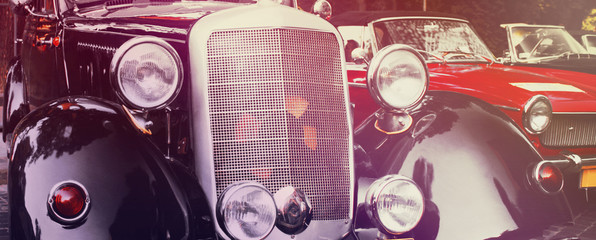 Retro Car fragment (styled vintage) - obrazy, fototapety, plakaty