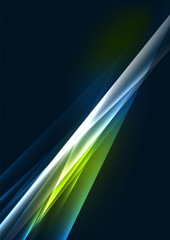 Abstract color glowing lines in dark space with stars and light