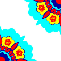 5 Ornamental corners flowers silhouette pattern, isolated background, Template frame arabesque designs. Oriental motif. Can be used for card, invitations, textile, for wallpaper, and design element