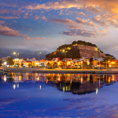 Naklejka premium Denia port sunset in marina at Alicante Spain