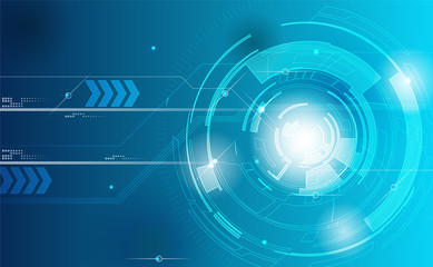 Abstract Background Technology. Vector tech circle and technology background, speed communication concept.