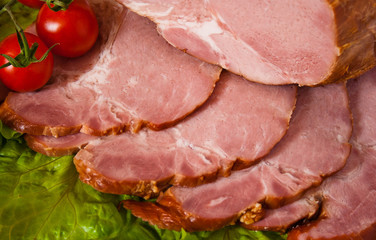 cut meat delicious with cerry