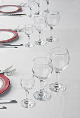 tableware for dinner in restaurant